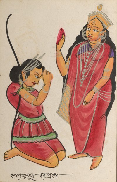 Kalaketu recibiendo una bendición de la diosa Chandi, 1800s de Unbekannt