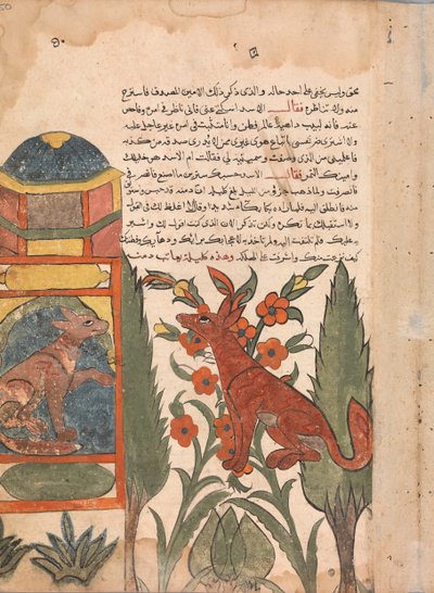 Kalila visita al Dimna encarcelado, Folio de un Kalila wa Dimna de Unbekannt