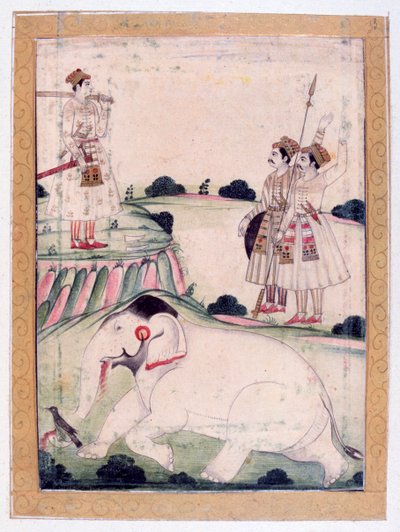 Kanada Ragini, Álbum Ragamala, Escuela de Rajasthan, siglo XIX de Unbekannt
