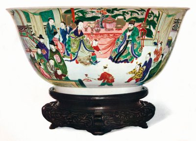 Cuenco Famille Verte del período Kangxi con una escena de la corte imperial, chino, c1705 de Unbekannt