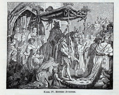 Karl IV entra en Aviñón, 1882 de Unbekannt