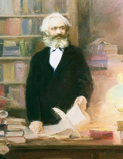 Karl Marx en su estudio, c. 1875 de Unbekannt