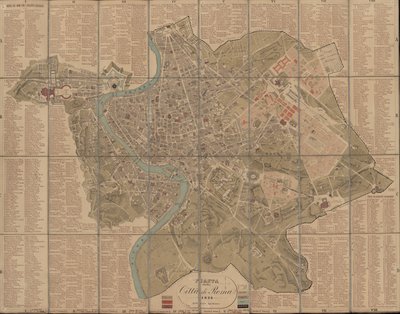 Mapa de la colección de mapas de la Biblioteca Nacional. El mapa fue publicado en Roma (1852) y muestra Roma de Unbekannt
