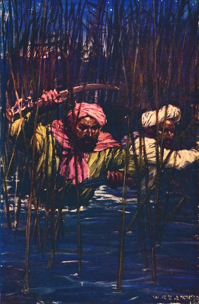 Kavanagh y Kunuji en el pantano, 1857 c1912 de Unbekannt