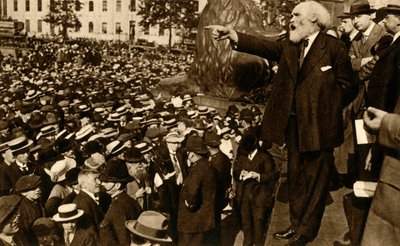 Keir Hardie da un discurso en Trafalgar Square, Londres, 2 de agosto de 1914, 1933 de Unbekannt