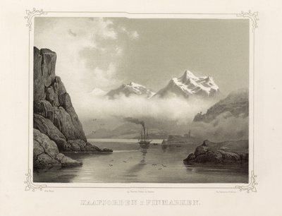Kåfjord en Finmark. Ilustración del libro Norge fremstillet i Tegninger de Asbjørnsen, P.Chr. y publicado por Chr. Tønsberg (Noruega 1848) de Unbekannt