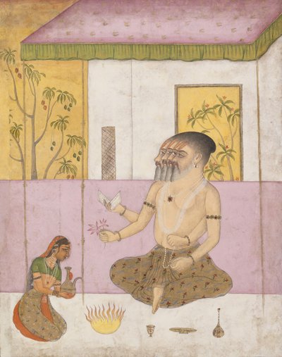 Khambhavati Ragini: Folio de una serie de ragamala Guirnalda de Modos Musicales, ca. 1675 de Unbekannt
