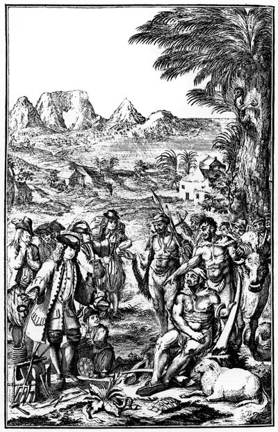 Khoikhois intercambiando ganado, Sudáfrica, 1931 de Unbekannt
