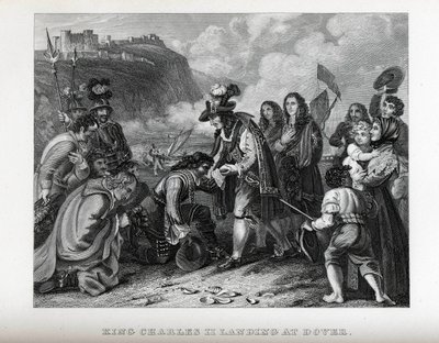 El rey Carlos II desembarcando en Dover, 1882 de Unbekannt