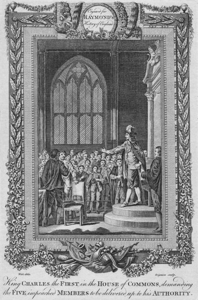 El rey Carlos I en la Cámara de los Comunes, c. 1787 de Unbekannt