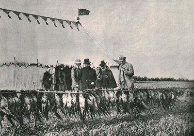 El rey Eduardo VII inspeccionando la caza en la finca de Sherborne, 1902, 1910 de Unbekannt