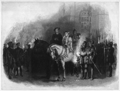 El Rey Eduardo VI y Edward Seymour, Duque de Somerset, Hampton Court, siglo XIX de Unbekannt