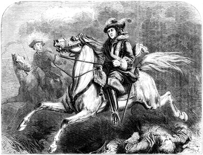 Rey Jorge II en la batalla de Dettingen, 1743 de Unbekannt