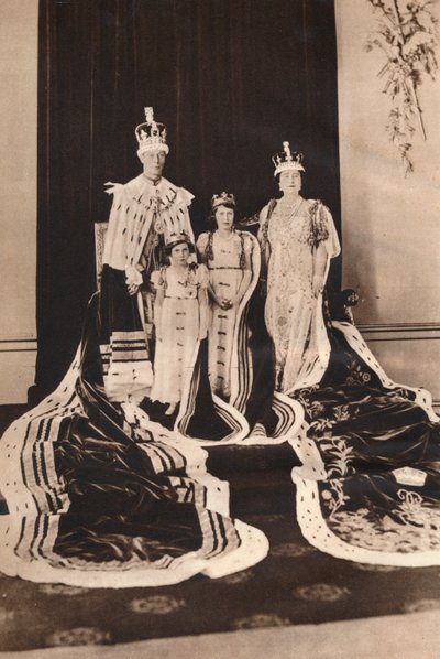 Rey Jorge VI y la Reina Isabel en su día de coronación, 1937 de Unbekannt
