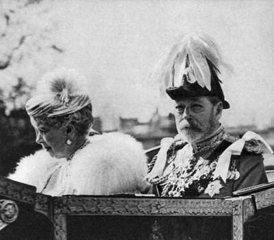El Rey Jorge V y la Reina María de camino a la Catedral de San Pablo, Jubileo de Plata, 1935 de Unbekannt
