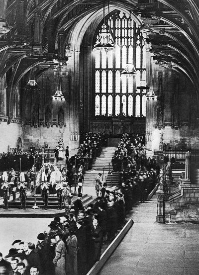 El rey Jorge V en estado en Westminster Hall, Londres, enero 1936 de Unbekannt