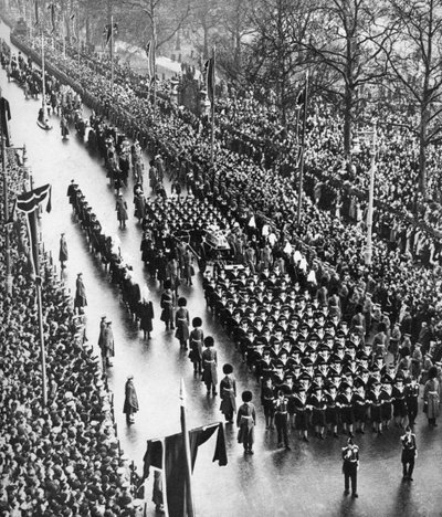 Procesión fúnebre del rey Jorge V pasando por Piccadilly, Londres, 28 de enero de 1936 de Unbekannt