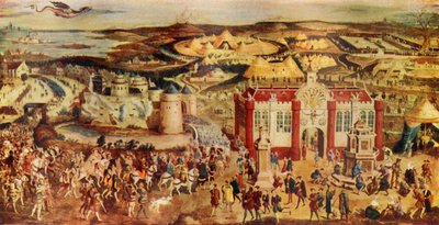 El rey Enrique VIII. Encuentro con Francisco en el Campo del Paño de Oro, 1520, c1930 de Unbekannt