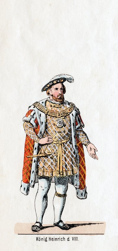 Rey Enrique VIII de Inglaterra, diseño de vestuario para la obra de Shakespeare, Enrique VIII, siglo XIX de Unbekannt