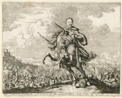 El rey Juan III Sobieski en la batalla de Khotyn el 11 de noviembre de 1673, 1673 de Unbekannt