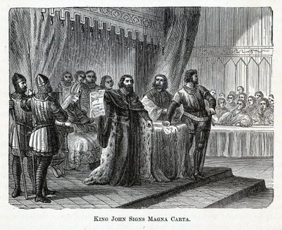 El rey Juan firma la Carta Magna, 1882 de Unbekannt