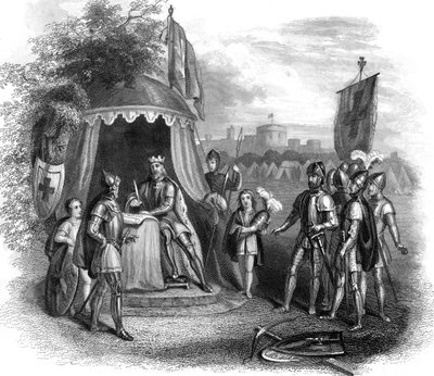 El Rey Juan firmando la Carta Magna, Runnymede, Surrey, 1215 de Unbekannt
