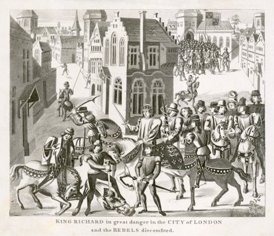 El rey Ricardo II confrontando a los rebeldes, Revuelta de los campesinos, Londres de Unbekannt
