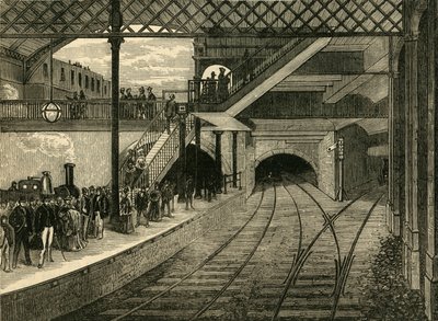 Estación de metro de Kings Cross en 1868, c1876 de Unbekannt