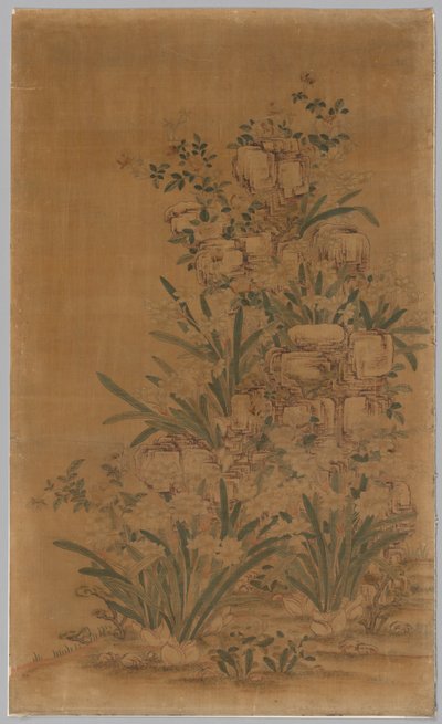 Panel Ko Ssu: Rocas y Narcisos, 1700s - 1800s de Unbekannt