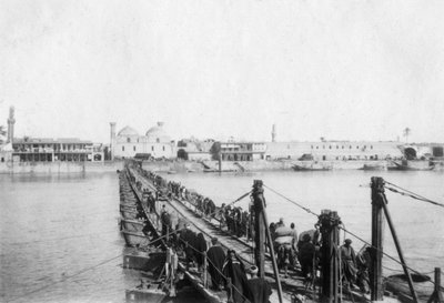 Puente de botes de Kotah, Bagdad, Irak, 1917-1919 de Unbekannt
