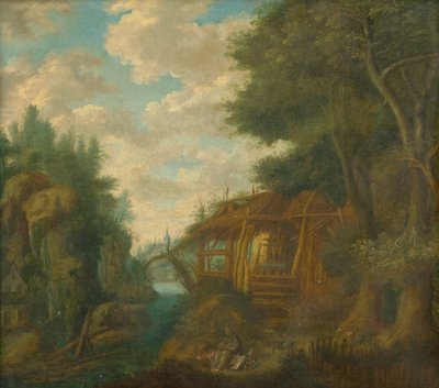 Paisaje con cabaña de Unbekannt