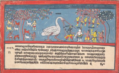 Krishna Mata a Bakasura, el Demonio Grulla, del Bhagavata Purana Disperso de Unbekannt