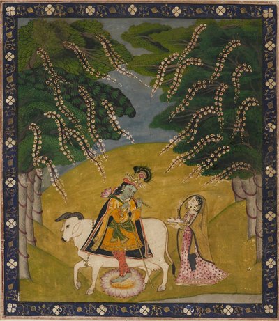 Krishna siendo ofrecido pasteles, siglos XIX-XX de Unbekannt