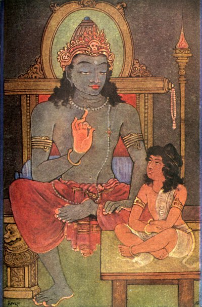 Krishna instruyendo a Arjuna de Unbekannt