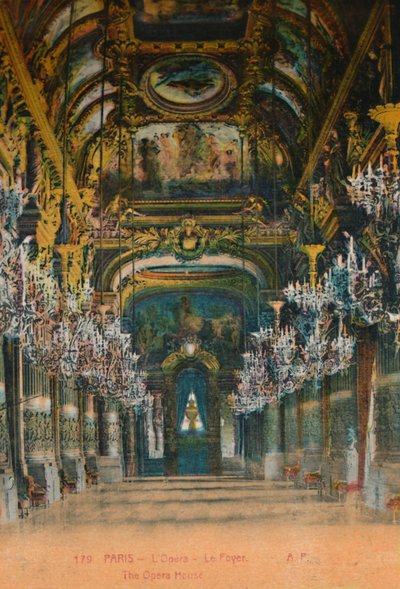 LOpéra Garnier - el foyer, París, c1920 de Unbekannt