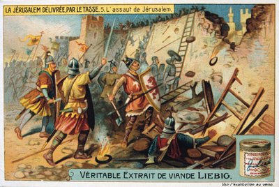 La Jerusalén liberada por el Tasso, El asalto a Jerusalén. Siglo XIX de Unbekannt