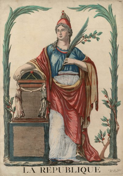 La República Figura alegórica de la República Francesa, 1793 de Unbekannt