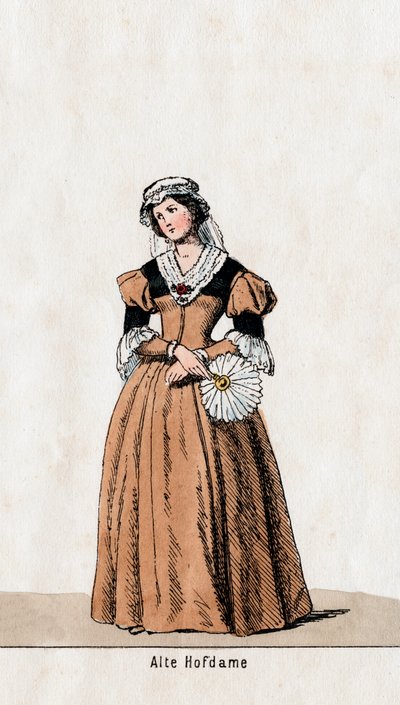 Dama de compañía, diseño de vestuario para la obra de Shakespeare, Enrique VIII, siglo XIX de Unbekannt
