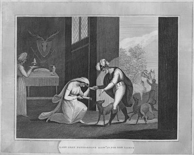 Lady Gray solicitando a Eduardo IV por sus tierras, 1838 de Unbekannt