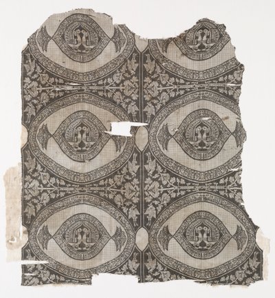 Lampas con pavos reales enfrentados, 1660-1955 de Unbekannt