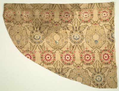 Lampas con patrón floral de doble ogival sobre fondo ajedrezado, 1550-1575 de Unbekannt