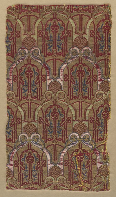 Lampas con arcos de palmeta con patrón de pared de la Alhambra, 1300s de Unbekannt