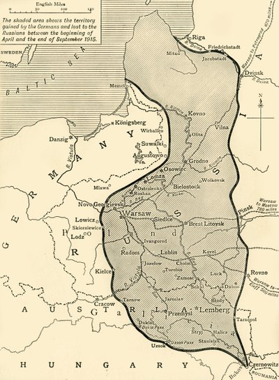 Territorio tomado por Alemania de Rusia, Primera Guerra Mundial, 1915, c. 1920 de Unbekannt