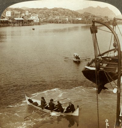 Desembarco de un vapor en el país ártico, Svolvaer, Islas Lofoten, N. Noruega, c1905 de Unbekannt