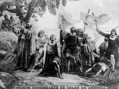 Desembarco de Colón en América, siglo XV, 1920s de Unbekannt