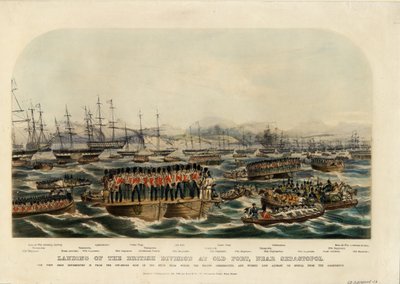 Desembarco de la División Británica en el Viejo Fuerte, cerca de Sebastopol, 1854 de Unbekannt