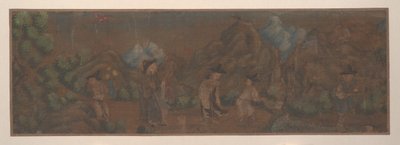 Pintura de paisaje de figura en un entorno boscoso de Unbekannt