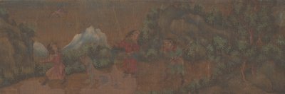 Pintura de paisaje de figura en un entorno boscoso de Unbekannt