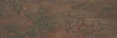 Pintura de paisaje con figura en un entorno boscoso de Unbekannt