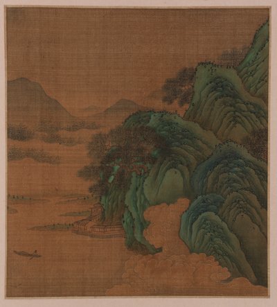 Paisaje: colinas, valle y arroyo, posiblemente dinastía Ming, 1368-1644 de Unbekannt